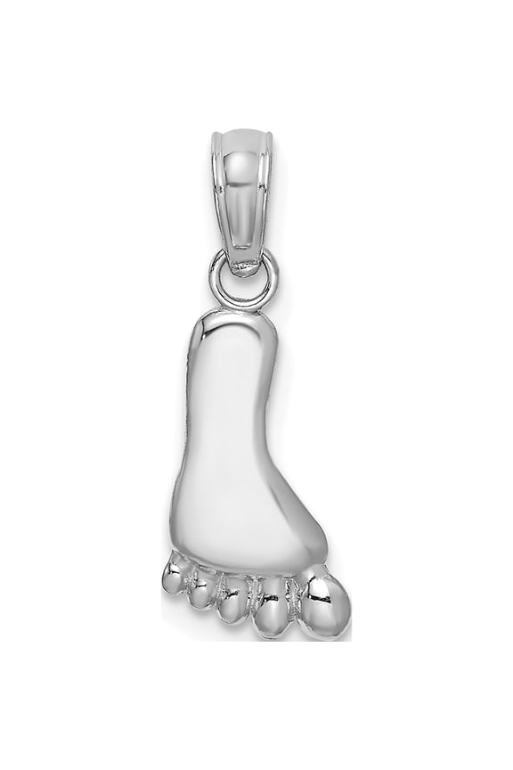 14K White Gold Polished Foot Charm Material Primary - Glamorous Alluring Bold Designed for those who cherish timeless beauty