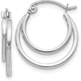 thumbnail image 1 of 14K White Gold Polished Hinged Hoop Earrings - 17mm, 1 of 6