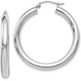 thumbnail image 1 of 14K White Gold Polished Lightweight Hoop Earrings - 37mm, 1 of 6