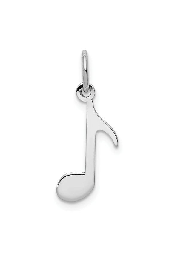 14K White Gold Polished Musical Note Charm
