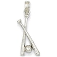 thumbnail image 1 of 14k White Gold Baseball Bats and Ball Pendant, 1 of 6