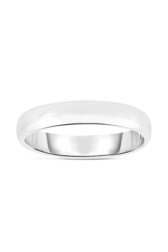 14K White Gold Polished Ring, Size 5