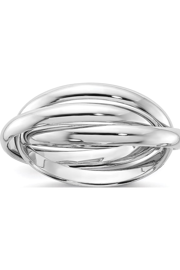 14K White Gold Polished Rolling Ring (Size 4) Made In United States rr2-4