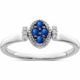 thumbnail image 1 of 14K White Gold Polished Sapphire And Diamond Flip Ring (Size 7) Made In India -Jewelry By Sweet Pea, 1 of 5