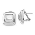 thumbnail image 1 of 14K White Gold Polished Square Button Omega Back Post Earrings, 1 of 1