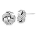 thumbnail image 1 of 14K White Gold Polished Textured Love Knot Post Earrings, 1 of 1