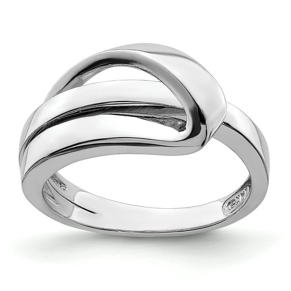 14K White Gold Polished with Folded Design Ring R897W