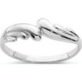 thumbnail image 1 of 14K White Gold Polished Wave Ring (Size 7) Made In United States d4708, 1 of 5