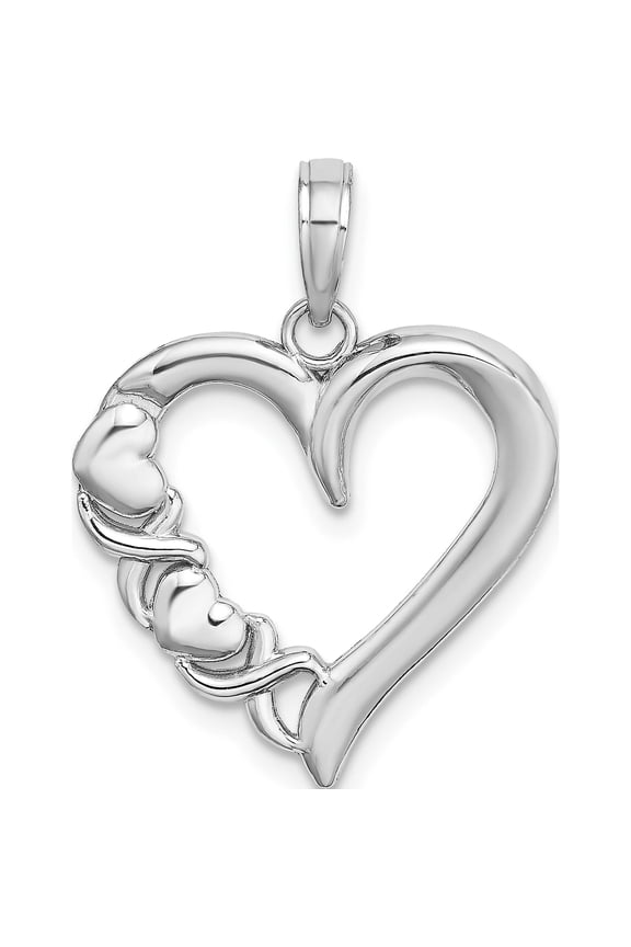14K White Gold Polished - X- Heart Charm (22.13 X 19.2) Made In United States k9596w