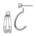 thumbnail image 1 of 14k White Gold Post Polished With Cubic Zirconia Stud Earrings Jackets 18x9mm Wide 2mm Thick Earring Jacket for Women, 1 of 3