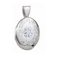 thumbnail image 1 of 14K White Gold Premium Cremation and Hair Locket W/ Diamond Center 1/2 Inch X 1 Inch in Solid 14K White Gold, 1 of 1