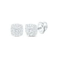 thumbnail image 1 of 14K White Gold Princess Cut Diamond Solitaire Square Halo Stud Earrings 1/2 CT, 1 of 1