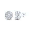 thumbnail image 1 of 14K White Gold Princess Diamond Cluster Earrings - 2 CTTW, 1 of 1