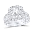 thumbnail image 1 of 14K White Gold Princess Diamond Halo Bridal Wedding Ring Set 2cttw Certified, 1 of 1
