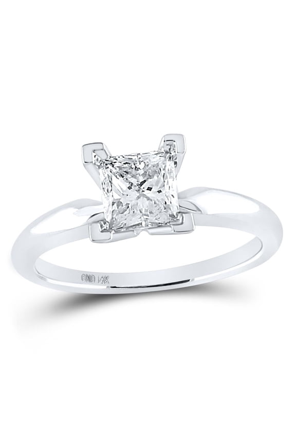 14K White Gold Princess Diamond Solitaire Supreme Bridal Ring 1cttw (Certified)