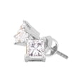thumbnail image 1 of 14K White Gold Princess Diamond Soltiare Screwback Stud Earrings 1.00 Ctw., 1 of 2