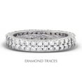 thumbnail image 1 of 14K White Gold Prong Setting 2.51 Carat Total Natural Diamonds Two Row Band Eternity Ring, 1 of 1