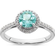 Jewelry by Sweet Pea Pure Serenity 14K White Gold 1/5 carat Lab Grown Diamond VS/SI+ G+ and Lab Created Paraiba Ring