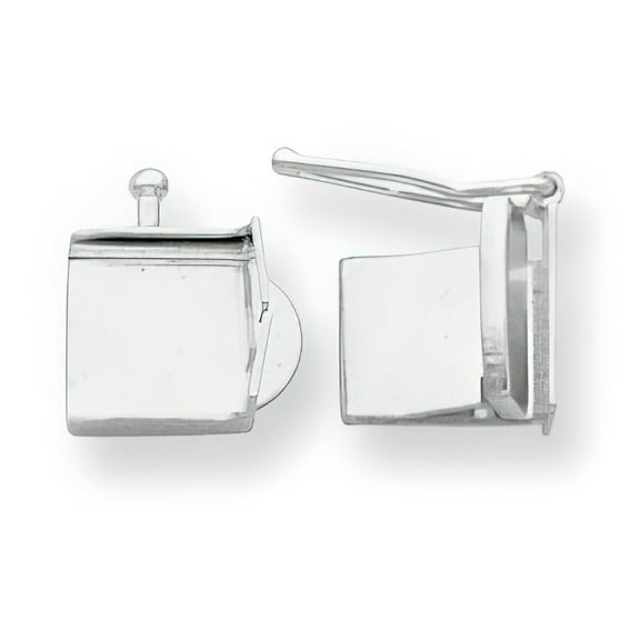 14K White Gold Push Button Box Clasp Replacement Tongue (3.25Mm To 10.00Mm)