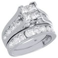 thumbnail image 1 of 14K White Gold Quad Princess Diamond Channel Set Wedding Ring Bridal Set 3 Ct., 1 of 5