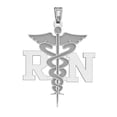 thumbnail image 1 of 14K White Gold "RN" Medical Pendant - 1 Inch x 1-1/4 Inch, 1 of 1