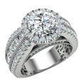 thumbnail image 1 of 14K White Gold Real Diamond Accented Ring Channel Set 4.85 CT TW (Moissanite Center), 1 of 5
