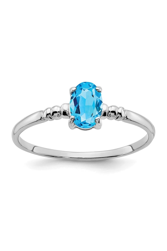 14K White Gold Ring Band 1 mm Gemstone Mounting, Size 9