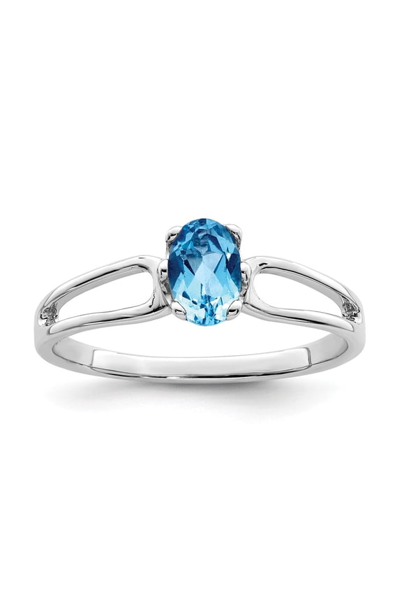 14K White Gold Ring Band 1 to 4 mm (tapered) Gemstone Mounting, Size 6