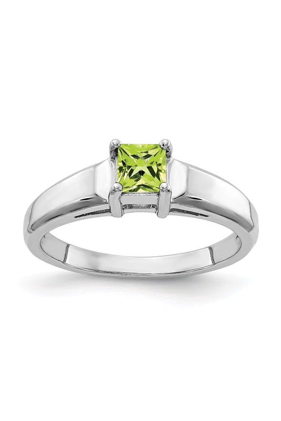 14K White Gold Ring Band 1 to 4 mm (tapered) Gemstone Mounting, Size 6