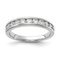 thumbnail image 1 of 14K White Gold Ring Band 11-Stone Lab Grown Diamond SI1 SI2, G H I, Channel , Size 6, 1 of 1