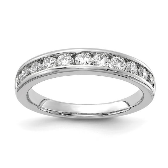 14K White Gold Ring Band 11-Stone Lab Grown Diamond SI1 SI2, G H I, Channel , Size 6