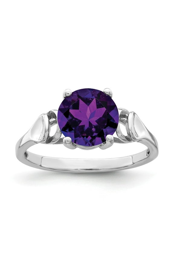 14K White Gold Ring Band 2 mm Gemstone Mounting, Size 6