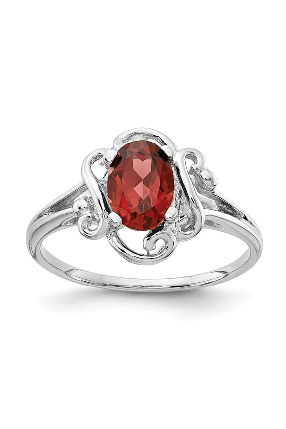 14K White Gold Ring Band 2 mm Polished 7x5 Oval Gemstone Mounting