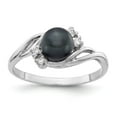 thumbnail image 1 of 14K White Gold Ring Band 2 mm Polished Diamond & Pearl Mounting, 1 of 1