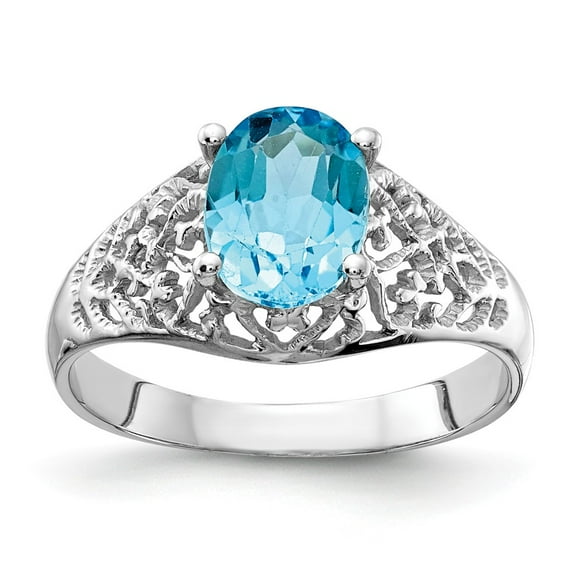 14K White Gold Ring Band 2 to 11 mm (tapered), Size 7