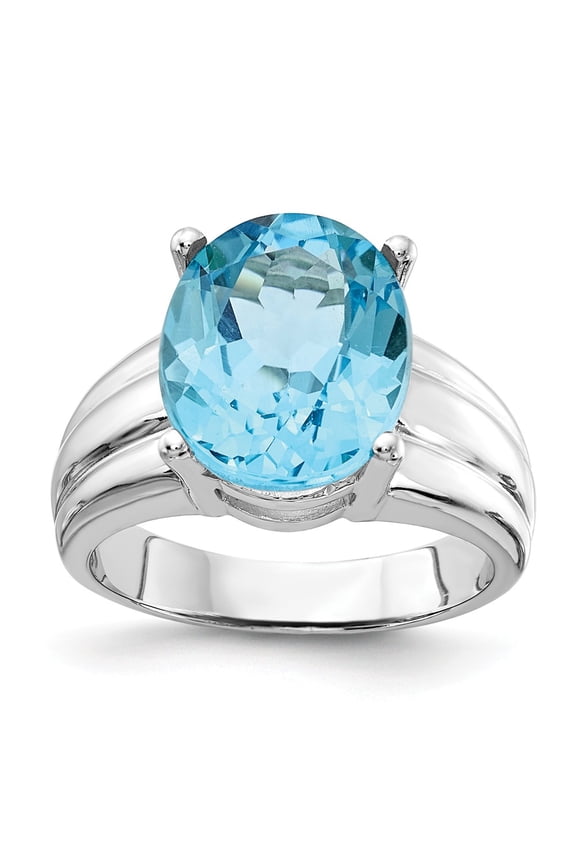 14K White Gold Ring Band 2 to 6 mm (tapered) Gemstone Mounting, Size 9