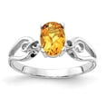 thumbnail image 1 of 14K White Gold Ring Band 3 to 5 mm (tapered) Polished7x5Oval Gemstone Mounting, Size 5, 1 of 4