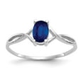 thumbnail image 1 of 14K White Gold Ring Band Birthstone (09) September Sapphire Oval Blue, 1 of 5
