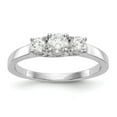 thumbnail image 1 of 14K White Gold Ring Band Diamond, Lab Grown Round 3-Stone Diamond SI1 SI2, G H I, Engagement, 1 of 1