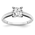 thumbnail image 1 of 14K White Gold Ring Band Diamond Lab Grown Round 4mm Rnd Solit. VS SI, D E F, Sz 7, Size 9, 1 of 3