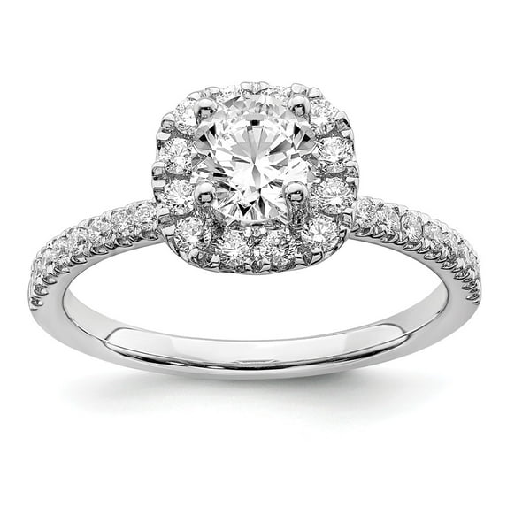 14K White Gold Ring Band Diamond, Lab Grown Round Diamond SI1 SI2, G H I, Engagement
