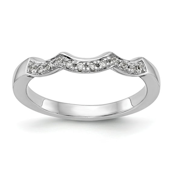 14K White Gold Ring Band Diamond, Lab Grown Round Diamond SI1 SI2, G H I, Wedding