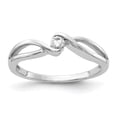 thumbnail image 1 of 14K White Gold Ring Band Diamond Round 14kt Polished, Size 8, 1 of 3