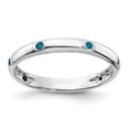 thumbnail image 1 of 14K White Gold Ring Band Diamond Round Blue, Size 5, 1 of 2