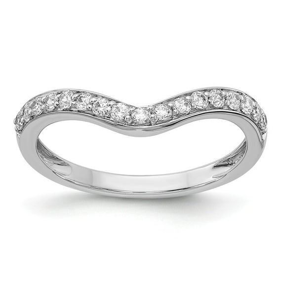 14K White Gold Ring Band Diamond Round