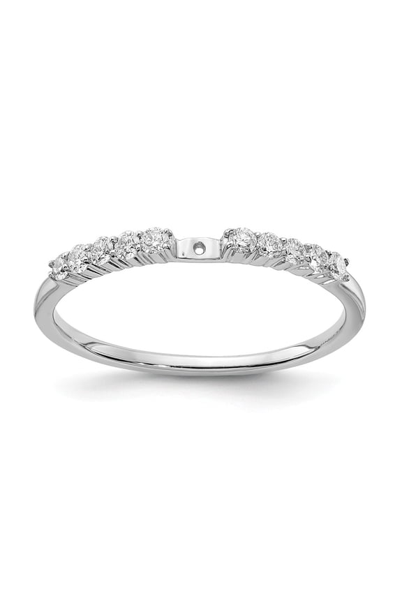 14K White Gold Ring Band Engagement Semi Mount center Stone Mounting Round Diamond, Size 5