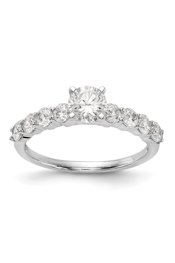 14K White Gold Ring Band Engagement Semi Mount center Stone Mounting Round Diamond