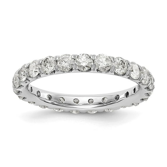 14K White Gold Ring Band Eternity Diamond Lab Grown Round, Size 5
