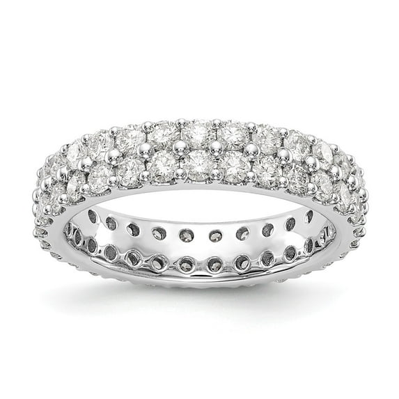 14K White Gold Ring Band Eternity Diamond, Lab Grown Round, Size 6