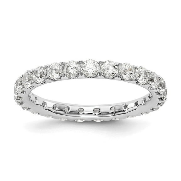 14K White Gold Ring Band Eternity Diamond, Lab Grown Round